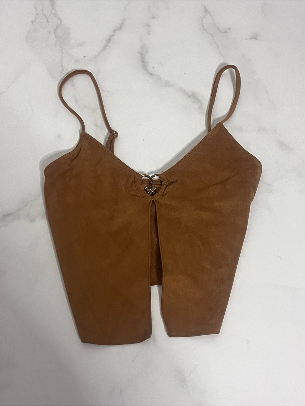 Frankie’s Bikinis x Bella Hadid Lucy Suede Tankini Top Size XS - Picture 5 of 7